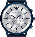  Shop Authentic Emporio Armani Renato Chronograph Silver Dial Blue Silicone Strap Watch For Men - AR11026 - Luxxuri