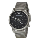  Shop Authentic Emporio Armani Classic Chronograph Black Dial Silver Mesh Bracelet Watch For Men - AR1808 - Luxxuri