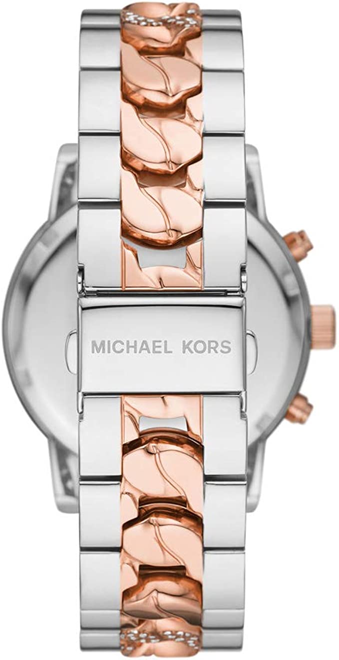 Michael Kors Ritz Chronograph Silver Dial Two Tone Steel Strap Watch For Women - MK6938