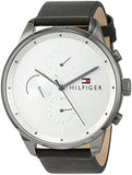  Shop Authentic Tommy Hilfiger Lexor Silver Dial Black Leather Strap Watch For Men - 1791489 - Luxxuri