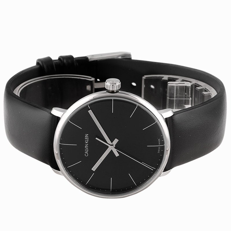 Shop Authentic Calvin Klein High Noon Quartz Black Dial Black Leather Strap Watch for Men - K8M211C1 - Luxxuri