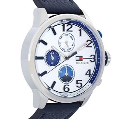  Shop Authentic Tommy Hilfiger Jackson Silver Dial Black Leather Strap Watch for Men - 1791240 - Luxxuri