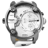  Shop Authentic Diesel Badass Chronograph White Dial White Leather Strap Watch For Men - DZ7265 - Luxxuri