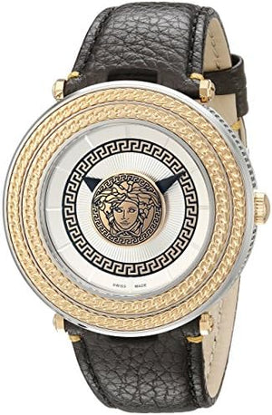  Shop Authentic Versace V Metal Icon Quartz Silver Dial Brown Leather Strap Watch For Men - VQL010015 - Luxxuri