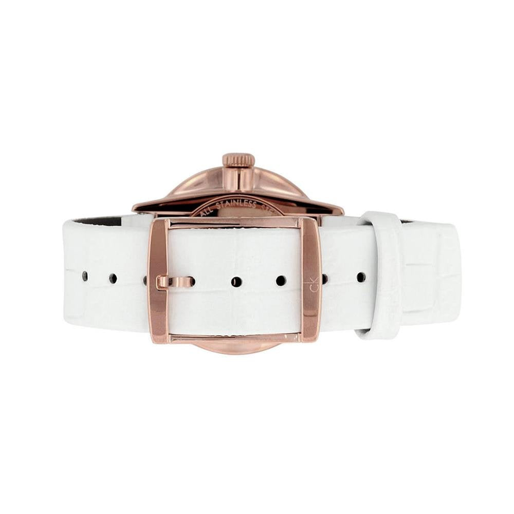  Shop Authentic Calvin Klein Accent Silver Dial White Leather Strap Watch for Women - K2Y236K6 - Luxxuri