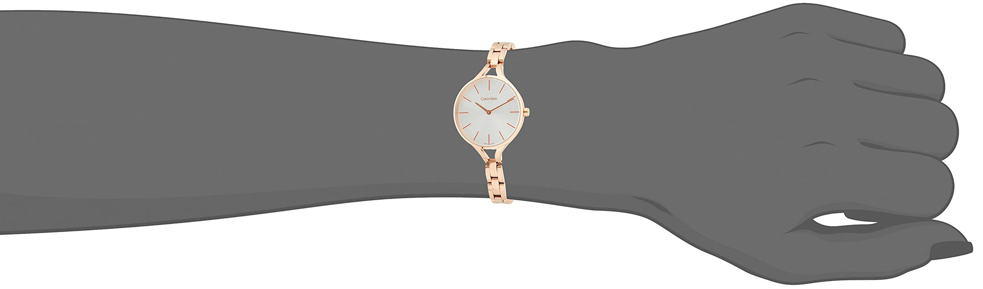  Shop Authentic Calvin Klein Graphic Silver Dial Rose Gold Steel Strap Watch for Women - K7E23646 - Luxxuri