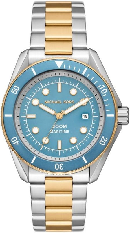  Shop Authentic Michael Kors Maritime Three-Hand Blue Dial Two Tone Steel Strap Watch for Men - MK9169 - Luxxuri
