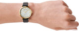  Shop Authentic Emporio Armani Gianni T-Bar Quartz Mother of Pearl Dial Black Leather Strap Watch For Women - AR1910 - Luxxuri