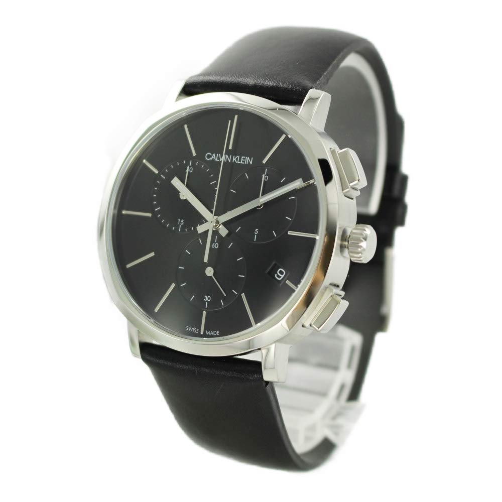  Shop Authentic Calvin Klein Posh Black Dial Black Leather Strap Watch for Men - K8Q371C1 - Luxxuri