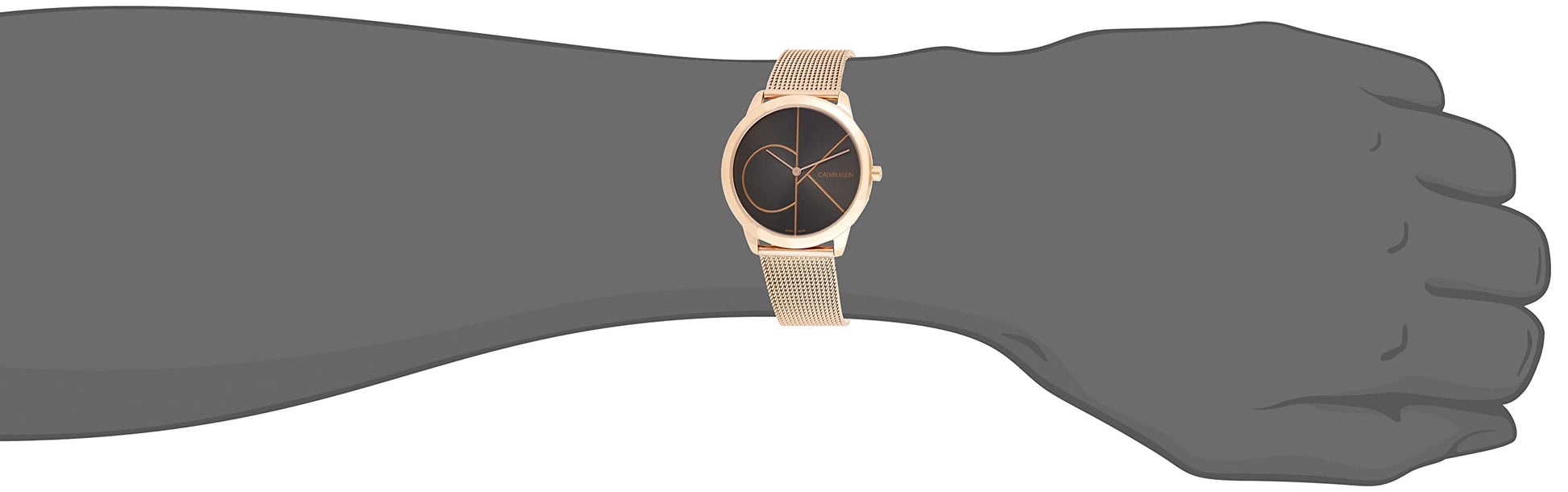  Shop Authentic Calvin Klein Minimal Black Dial Rose Gold Mesh Bracelet Watch for Men - K3M21621 - Luxxuri