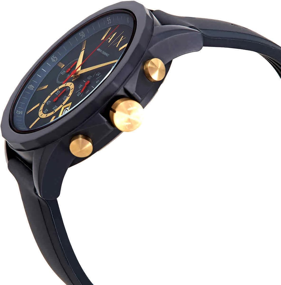  Shop Authentic Armani Exchange Outerbanks Chronograph Blue Dial Blue Silicone Strap Watch For Men - AX1335 - Luxxuri