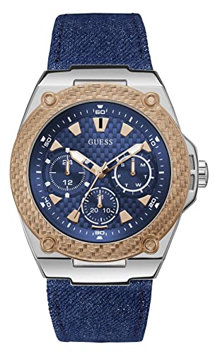  Shop Authentic Guess Legacy Analog Blue Dial Blue Denim Strap Watch for Men - W1058G1 - Luxxuri