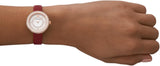  Shop Authentic Emporio Armani Two-Hand Analog White Dial Red Leather Strap Watch For Women - AR11532 - Luxxuri