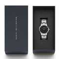  Shop Authentic Daniel Wellington Iconic Link Black Dial Silver Steel Strap Watch For Women - DW00100206 - Luxxuri