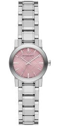 Burberry The City Diamonds Pink Dial Silver Steel Strap Watch for Women - BU9231