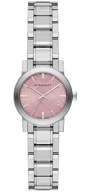  Shop Authentic Burberry The City Diamonds Pink Dial Silver Steel Strap Watch for Women - BU9231 - Luxxuri