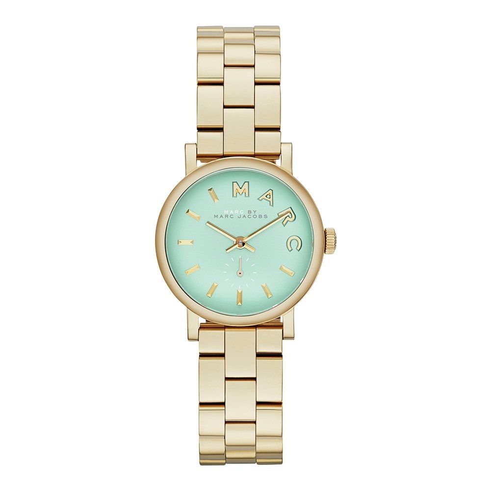  Shop Authentic Marc Jacobs Baker Mint Green Dial Gold Steel Strap Watch for Women - MBM3284 - Luxxuri