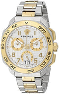  Shop Authentic Versace Dylos Chronograph Silver Dial Two Tone Steel Strap Watch for Men - VQC030015 - Luxxuri