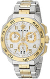  Shop Authentic Versace Dylos Chronograph Silver Dial Two Tone Steel Strap Watch for Men - VQC030015 - Luxxuri