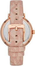  Shop Authentic Michael Kors Jayne Three Hand Rose Gold Dial Pink Leather Strap Watch For Women - MK7130 - Luxxuri