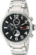  Shop Authentic Tommy Hilfiger Jackson Quartz Black Dial Silver Steel Strap Watch for Men - 1791243 - Luxxuri