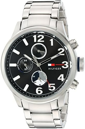  Shop Authentic Tommy Hilfiger Jackson Quartz Black Dial Silver Steel Strap Watch for Men - 1791243 - Luxxuri