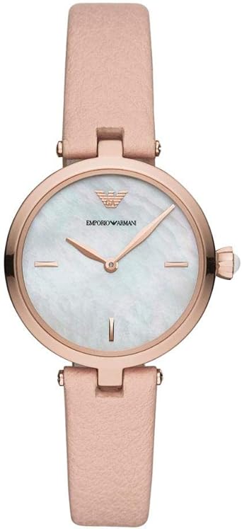  Shop Authentic Emporio Armani Arianna Mother of Pearl Dial Pink Leather Strap Watch For Women - AR11199 - Luxxuri