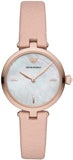  Shop Authentic Emporio Armani Arianna Mother of Pearl Dial Pink Leather Strap Watch For Women - AR11199 - Luxxuri