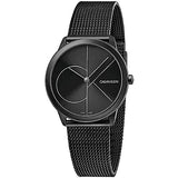  Shop Authentic Calvin Klein Minimal Black Dial Black Mesh Bracelet Watch for Women - K3M5245X - Luxxuri