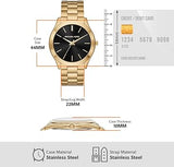  Shop Authentic Michael Kors Slim Runway Quartz Black Dial Gold Steel Strap Watch For Men - MK8621 - Luxxuri