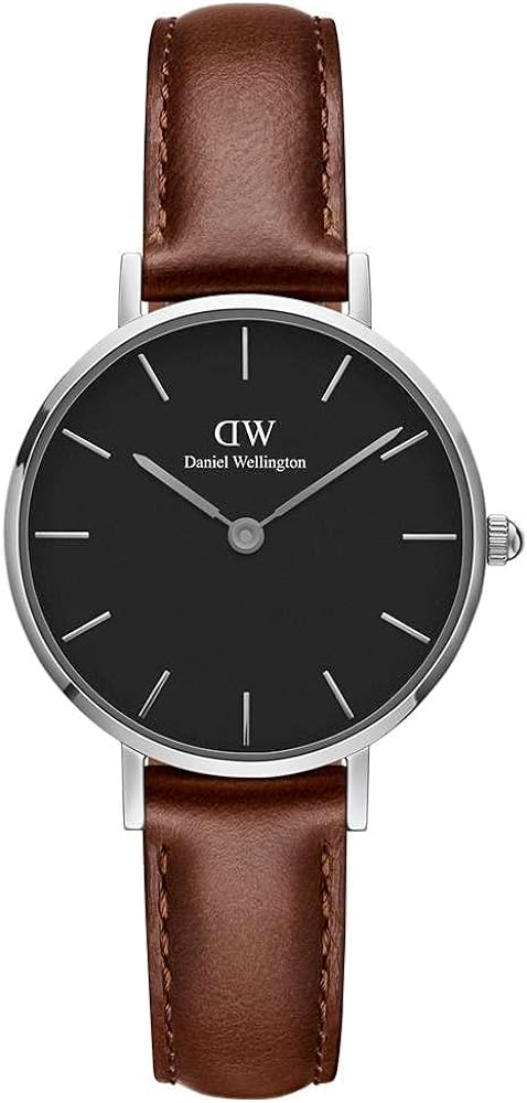  Shop Authentic Daniel Wellington Classic Petite St Mawes Black Dial Brown Leather Strap Watch For Women - DW00100237 - Luxxuri