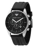  Shop Authentic Emporio Armani Sportivo Chronograph Black Dial Black Rubber Strap Watch For Men - AR0527 - Luxxuri