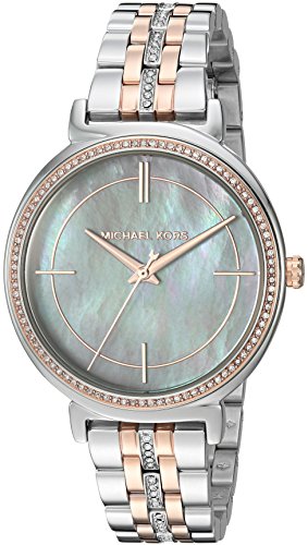  Shop Authentic Michael Kors Cinthia Mother of Pearl Grey Dial Two Tone Steel Strap Watch for Women - MK3642 - Luxxuri