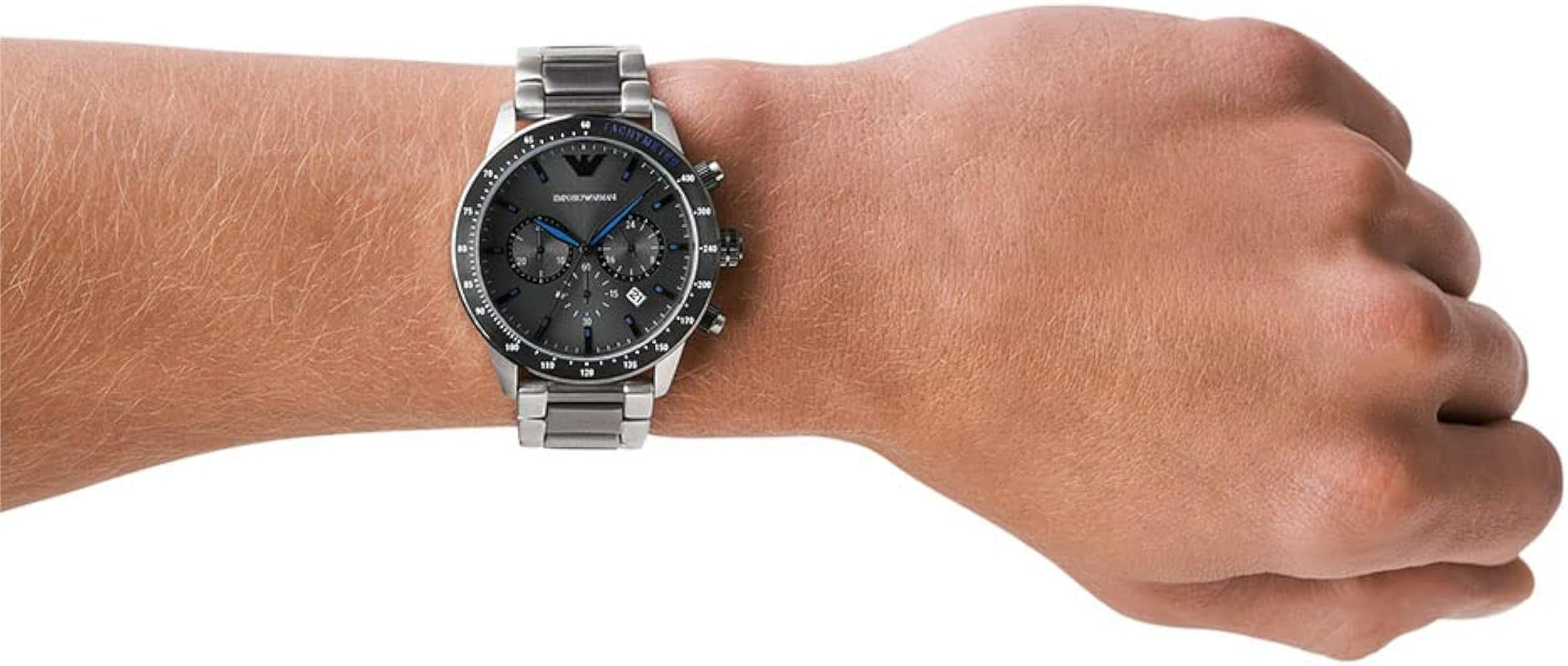  Shop Authentic Emporio Armani Chronograph Grey Dial Two Tone Steel Strap Watch For Men - AR11391 - Luxxuri