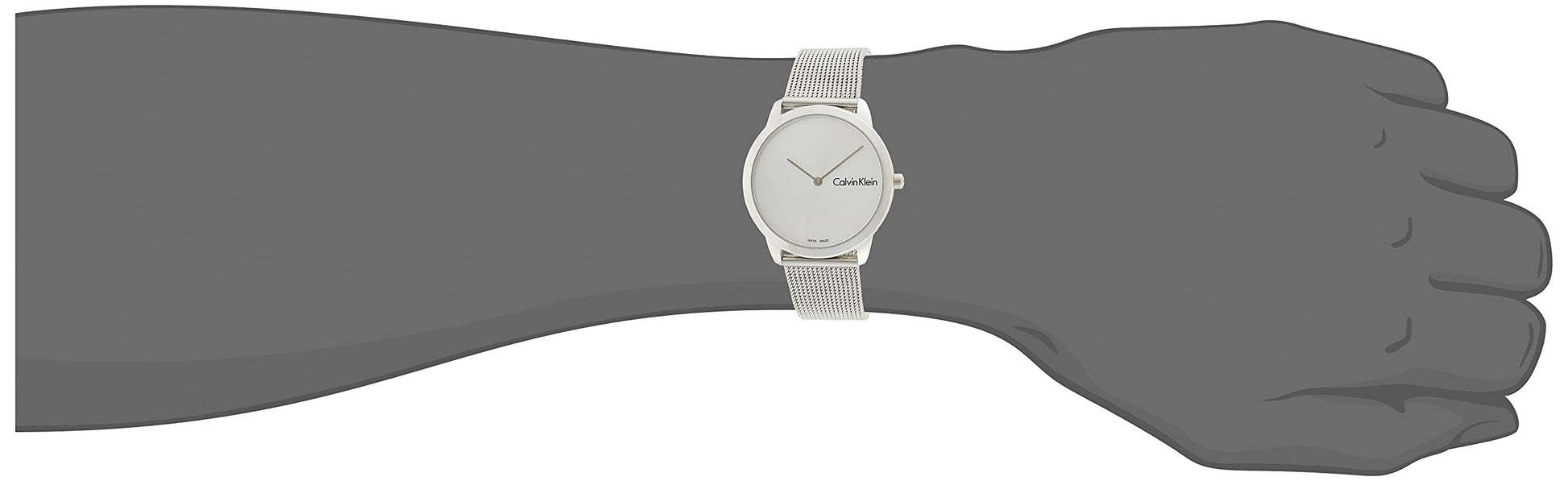  Shop Authentic Calvin Klein Minimal Silver Dial Silver Mesh Bracelet Watch for Men - K3M211Y6 - Luxxuri