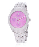  Shop Authentic Marc Jacobs Peeker Chronograph Pink Dial Silver Steel Strap Watch for Women - MBM3372 - Luxxuri