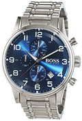  Shop Authentic Hugo Boss Aeroliner Blue Dial Silver Steel Strap Watch for Men - 1513183 - Luxxuri