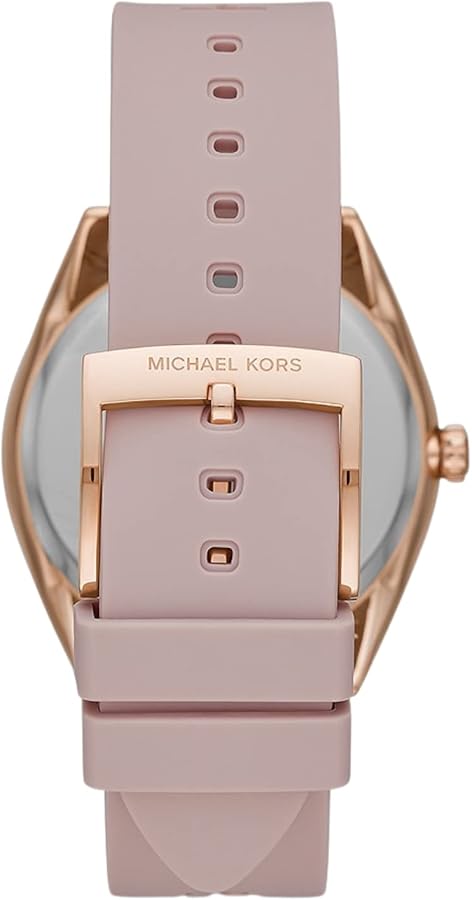  Shop Authentic Michael Kors Janelle Three Hand Rose Gold Dial Pink Rubber Strap Watch For Women - MK7139 - Luxxuri