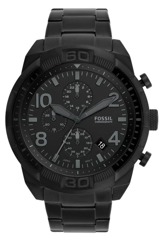  Shop Authentic Fossil Bronson Chronograph Black Dial Black Steel Strap Watch for Men - FS5712 - Luxxuri