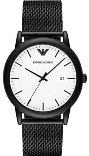  Shop Authentic Emporio Armani Luigi Quartz White Dial Blue Mesh Bracelet Watch For Men - AR11025 - Luxxuri