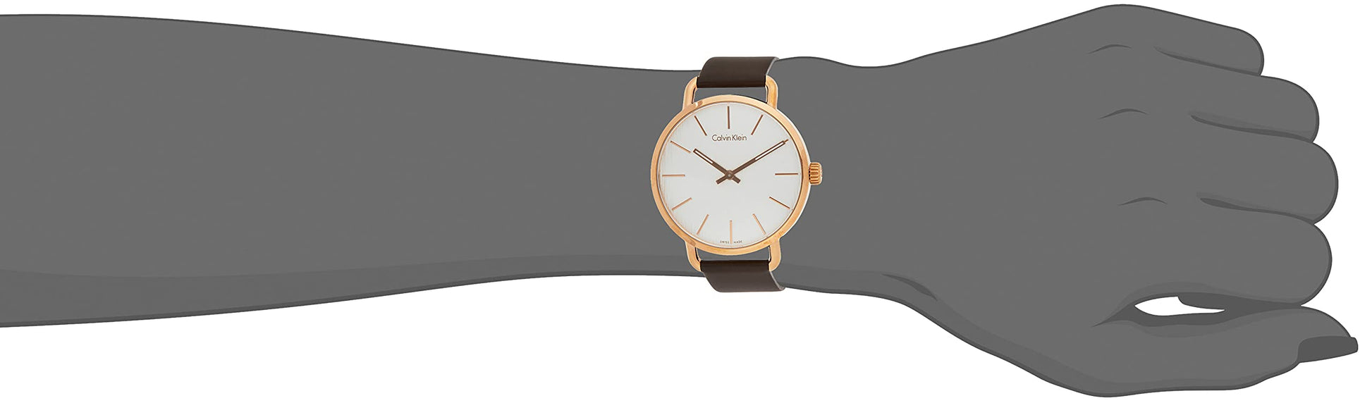  Shop Authentic Calvin Klein Even Silver Dial Brown Leather Strap Watch for Men - K7B216G6 - Luxxuri