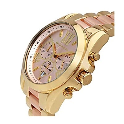 Michael Kors Bradshaw Gold Dial Two Tone Steel Strap Watch for Women - MK6359