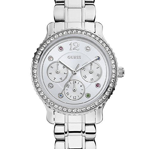  Shop Authentic Guess Enchanting Diamonds Silver Dial Silver Steel Strap Watch for Women - W0305L1 - Luxxuri