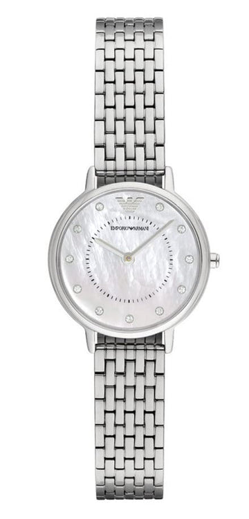  Shop Authentic Emporio Armani Kappa Mother of Pearl Dial Silver Mesh Bracelet Watch For Women - AR2511 - Luxxuri