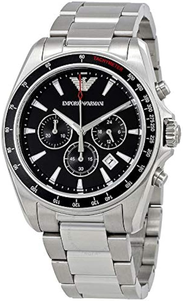  Shop Authentic Emporio Armani Sigma Chronograph Black Dial Silver Steel Strap Watch For Men - AR6098 - Luxxuri