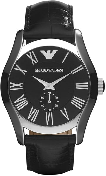  Shop Authentic Emporio Armani Valente Black Dial Black Leather Strap Watch For Men - AR0643 - Luxxuri