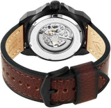  Shop Authentic Fossil Bronson Automatic Skeleton Black Dial Brown Leather Strap Watch for Men - ME3219 - Luxxuri