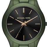  Shop Authentic Michael Kors Slim Runway Quartz Black Dial Green Steel Strap Watch For Men - MK8715 - Luxxuri