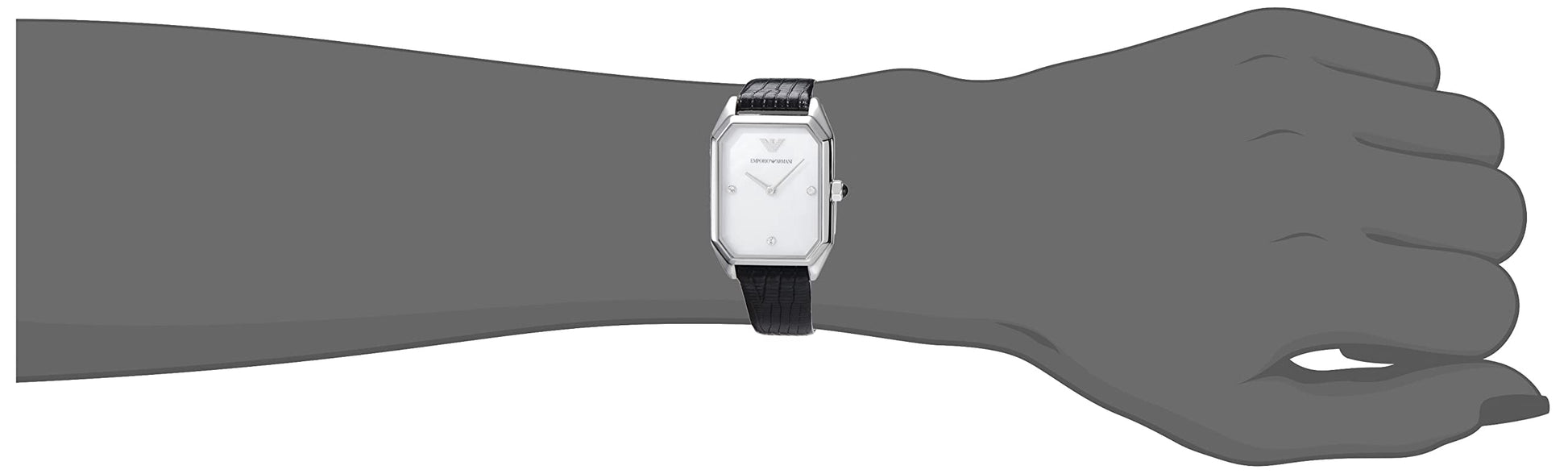  Shop Authentic Emporio Armani Gioia Analog Mother of Pearl Dial Black Leather Strap Watch For Women - AR11148 - Luxxuri