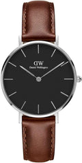  Shop Authentic Daniel Wellington Classic Petite St Mawes Black Dial Brown Leather Strap Watch For Women - DW00100181 - Luxxuri